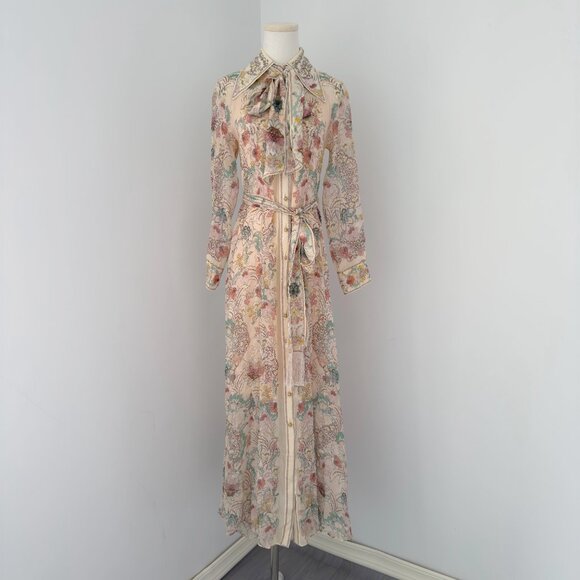 NWOT !Zimmermann Rebellion Pussybow Shirt Dress - Picture 5 of 11